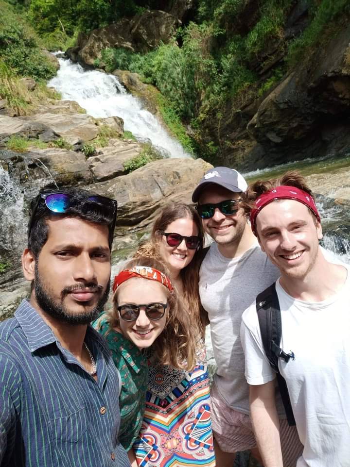 Waterfall stop in the hills, Sri Lanka